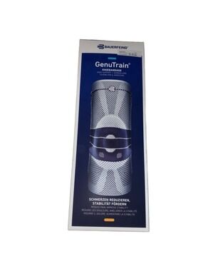 Unisex Bauerfeind GenuTrain Knee Beace Bandage Size 7 Gray Blue